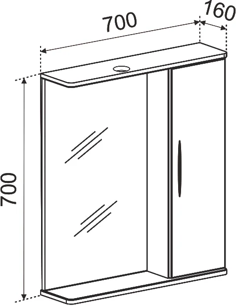 Зеркало Emmy Рокард 70 R, с подсветкой от магазина ЛесКонПром.ру