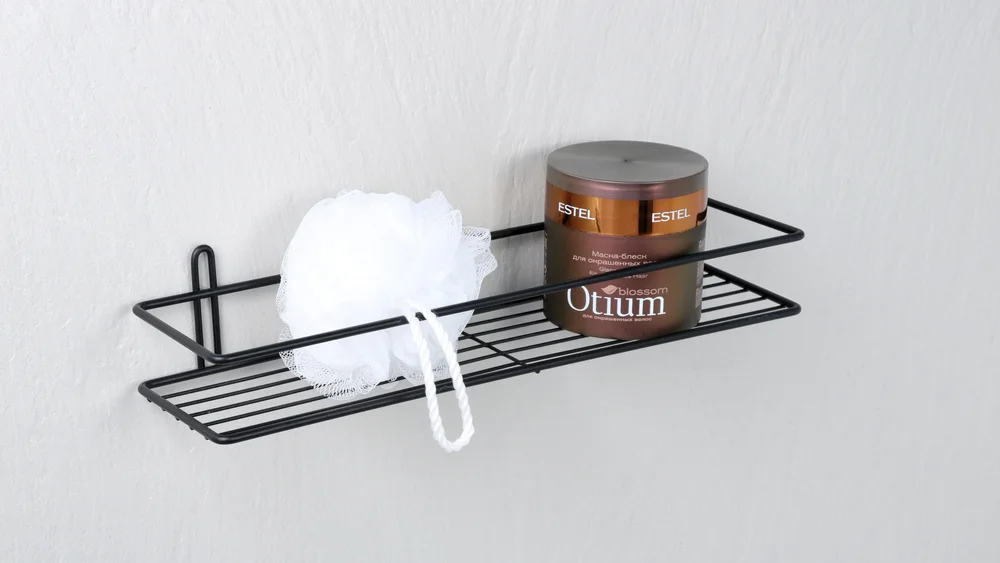 Полка Fixsen FX-730B-1 прямая, черная от магазина ЛесКонПром.ру