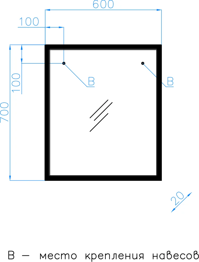 Зеркало Style Line Лофт 60 бетон от магазина ЛесКонПром.ру