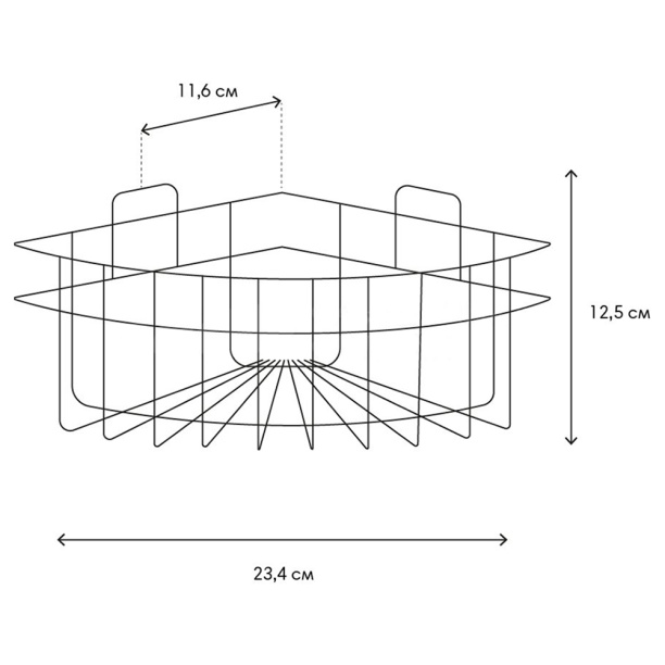 Полка сетчатая ЧМЗ Кашалот 1-ярусная угловая хром от магазина ЛесКонПром.ру