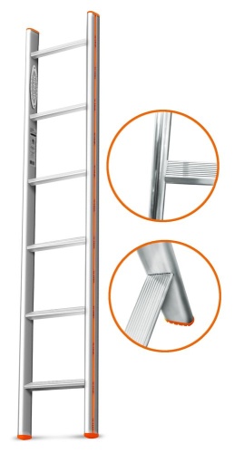 Односекционная алюминиевая лестница  Комфорт-Профи 6 ступеней Эйфель от магазина ЛесКонПром.ру