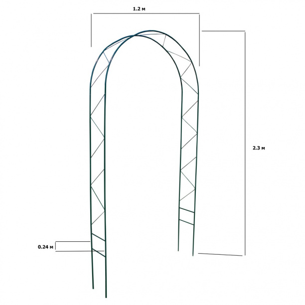Арка садовая металлическая 120х230 см от магазина ЛесКонПром.ру