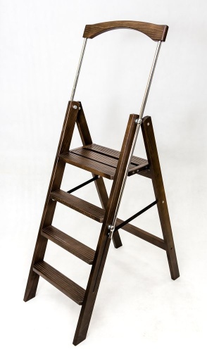 Стремянка деревянная Hoz-Block Серж 4 ступени Венге (арт. СДР-4В) от магазина ЛесКонПром.ру