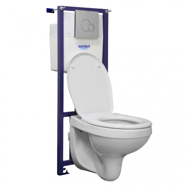 Инсталляция Culto Брайес с унитазом, сиденьем, кнопкой хром от магазина ЛесКонПром.ру