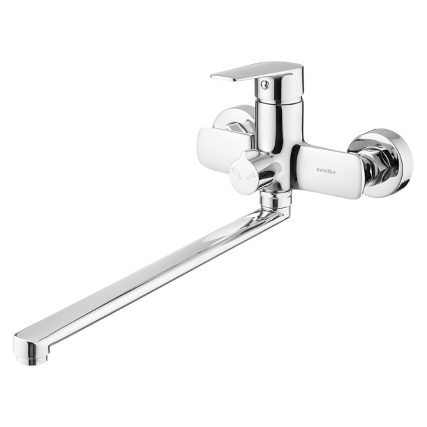 Смеситель для ванны SWEDBE Mars длинный излив хром от магазина ЛесКонПром.ру