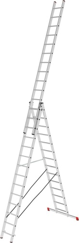 Лестница алюминиевая трехсекционная полупрофессиональная Новая Высота 3x14 арт. 2230314 от магазина ЛесКонПром.ру