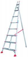 Стремянка алюминиевая садовая профессиональная с широкой ступенью Новая Высота 8 ступеней (арт. 3199108) от магазина ЛесКонПром.ру