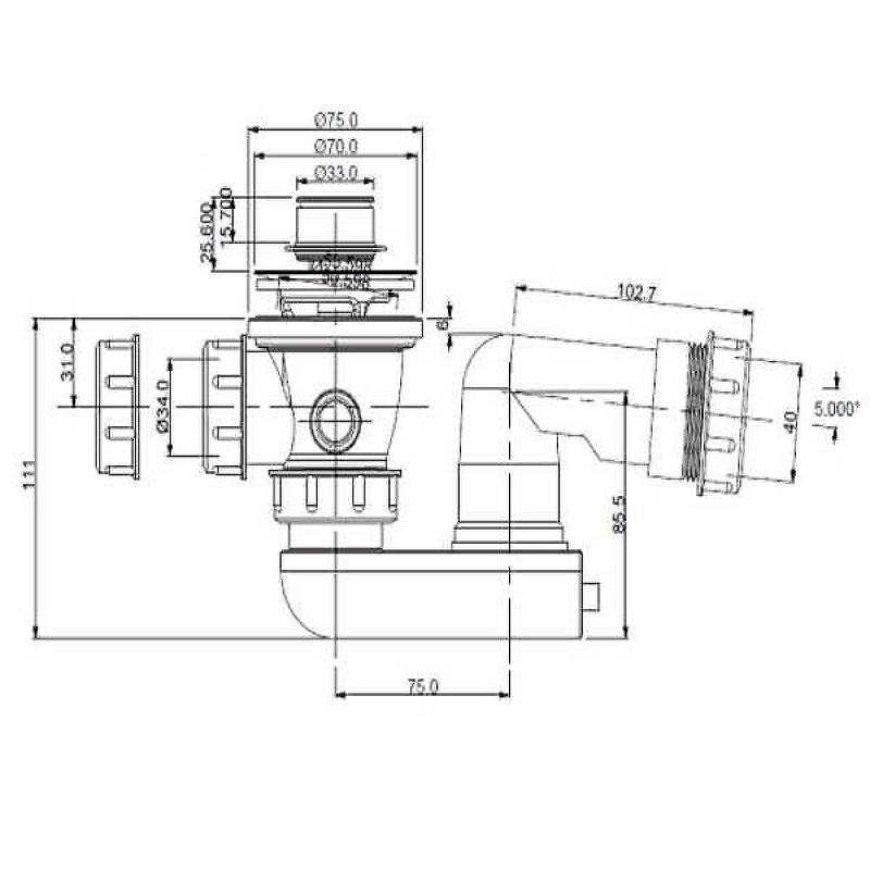 Сифон для ванны Artceram ACA062 Белый от магазина ЛесКонПром.ру