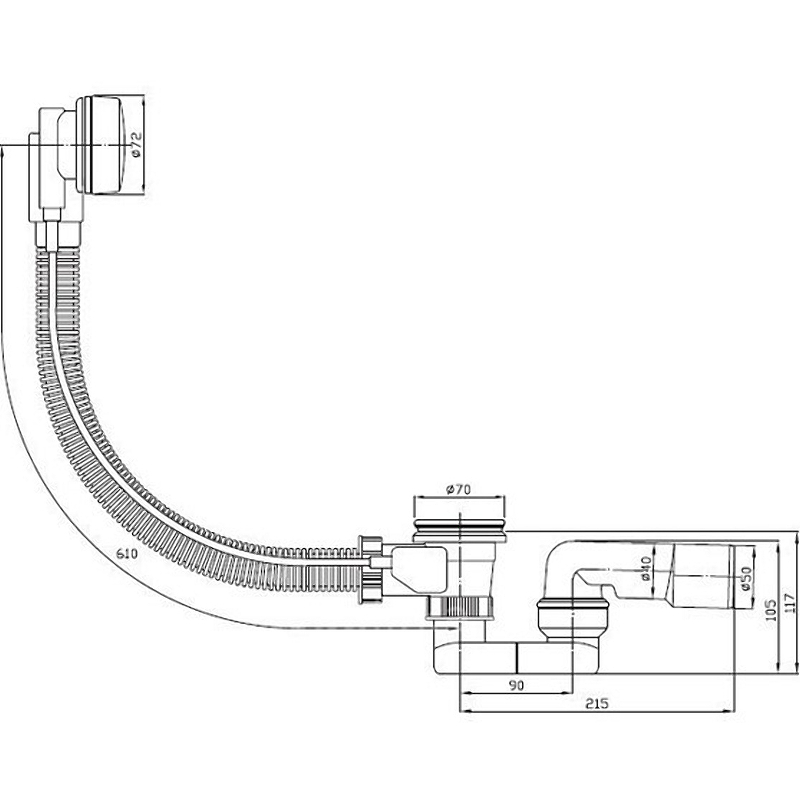 Слив-перелив PlastBrno EVSE150 Хром Белый от магазина ЛесКонПром.ру
