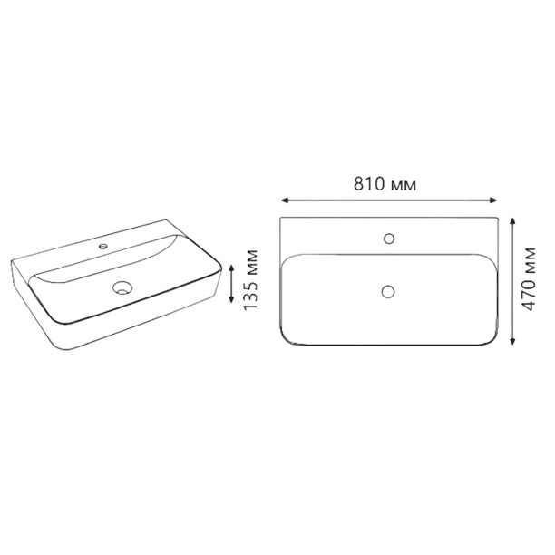 Раковина на столешницу FLUMEN DESIGN Platani 81 см белый от магазина ЛесКонПром.ру