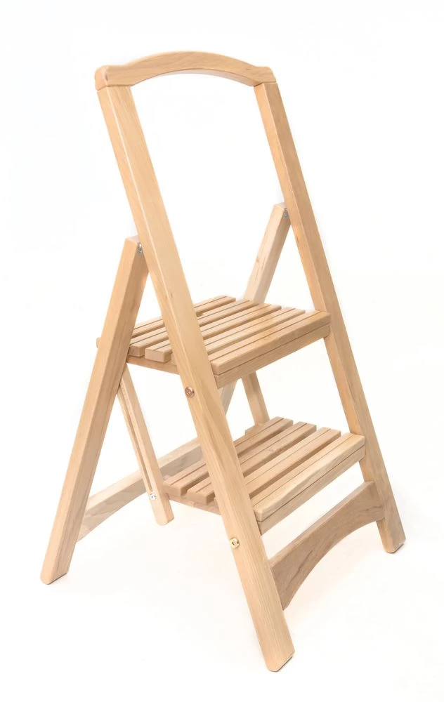 Стремянка деревянная с широкими ступенями Hoz-Block Микки 2 ступени Светлая (арт. СДМ-2С) от магазина ЛесКонПром.ру