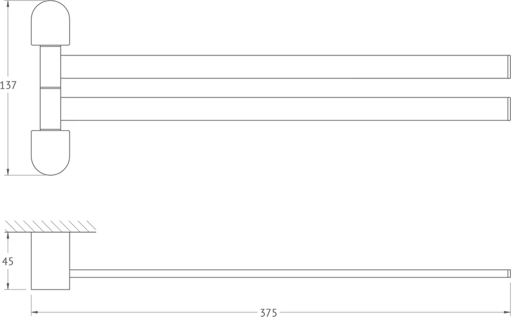 Полотенцедержатель Artwelle Schwarz 7731 поворотный, черный от магазина ЛесКонПром.ру