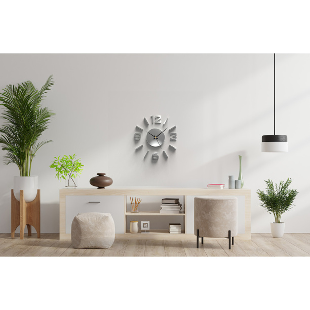 Часы-наклейки d35 см хром от магазина ЛесКонПром.ру