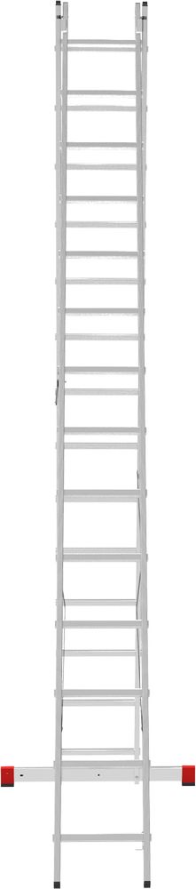 Лестница алюминиевая двухсекционная профессиональная Новая Высота 2x10 арт. 3220210 от магазина ЛесКонПром.ру