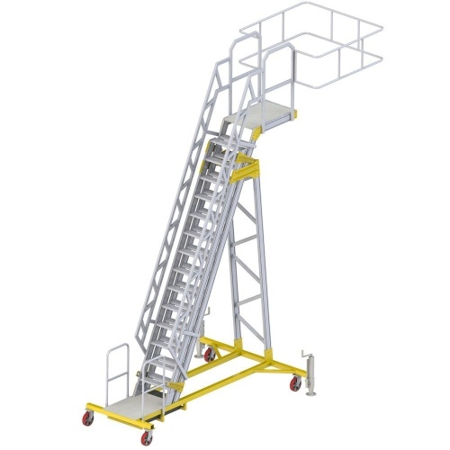 Алюминиевая промышленная платформа 14 ступеней CAGSAN односторонняя с регулировкой по высоте (арт.YP400) от магазина ЛесКонПром.ру