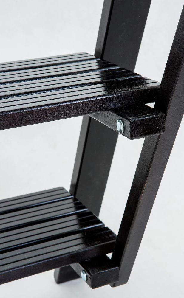 Стремянка деревянная с широкими ступенями Hoz-Block Микки 3 ступени Черная (арт. СДМ-3Ч) от магазина ЛесКонПром.ру