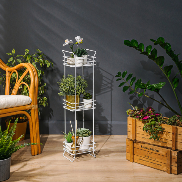 Этажерка для ванной ЧМЗ 3-ярусная сталь белая от магазина ЛесКонПром.ру