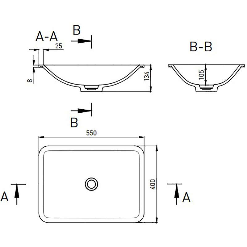 Раковина Salini Marea 55 06 1802206M Белая матовая от магазина ЛесКонПром.ру