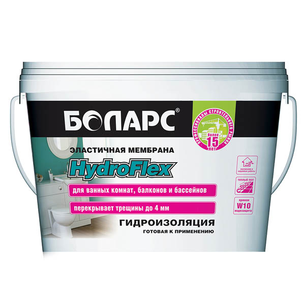 БОЛАРС HYDROFLEX готовая гидроизоляция, 6 кг от магазина ЛесКонПром.ру