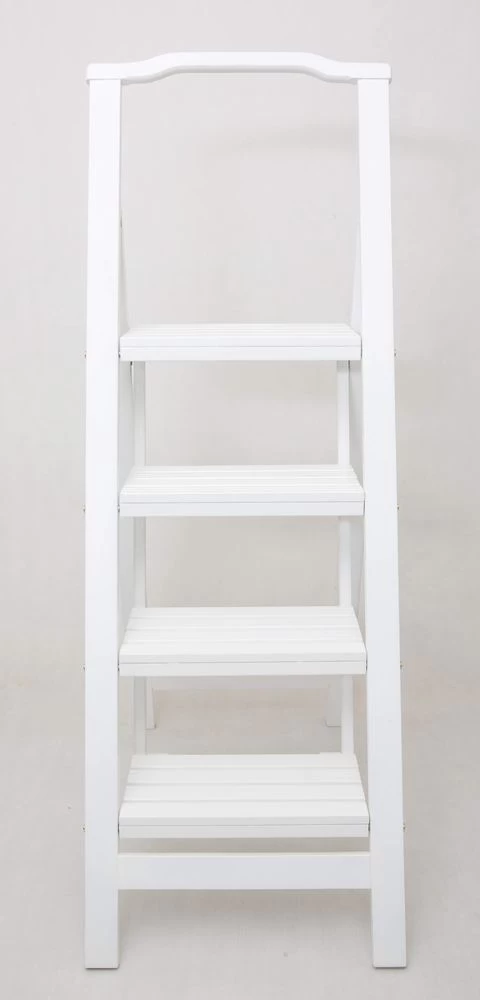 Стремянка деревянная с широкими ступенями Hoz-Block Микки 4 ступени Белая (арт. СДМ-4Б) от магазина ЛесКонПром.ру