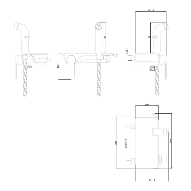 Гигиенический душ LEMARK встраиваемый хром, белый от магазина ЛесКонПром.ру