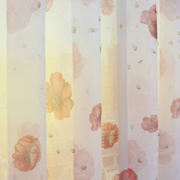 Штора-тюль Маки 300х270 см красный от магазина ЛесКонПром.ру