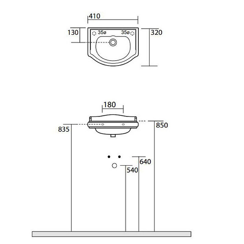 Раковина Kerasan Retro 41 103301*1 sx Белая от магазина ЛесКонПром.ру
