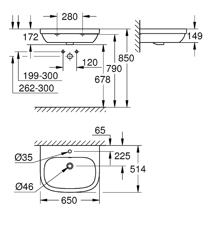 Раковина Grohe Euro Ceramic 65 39323000 Белая от магазина ЛесКонПром.ру
