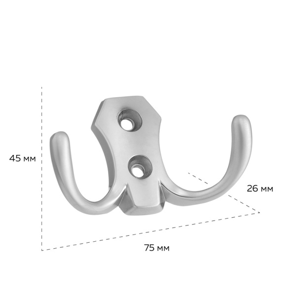 Крючок мебельный KERRON 0020 матовый хром от магазина ЛесКонПром.ру