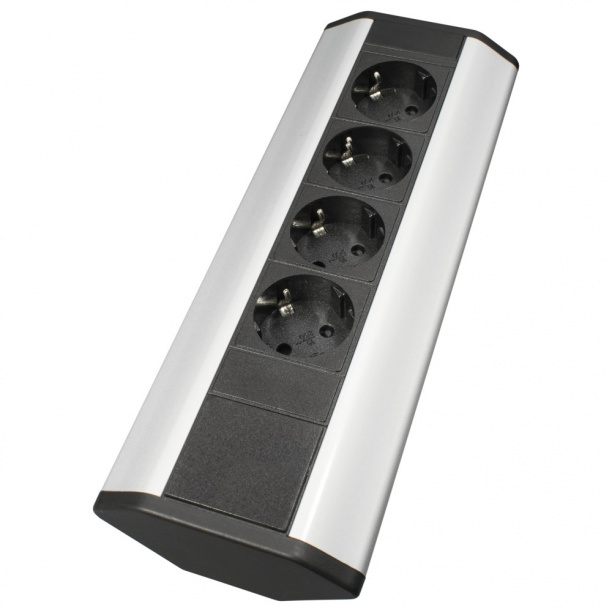 Блок розеток угловой GLS 4 розетки черный от магазина ЛесКонПром.ру