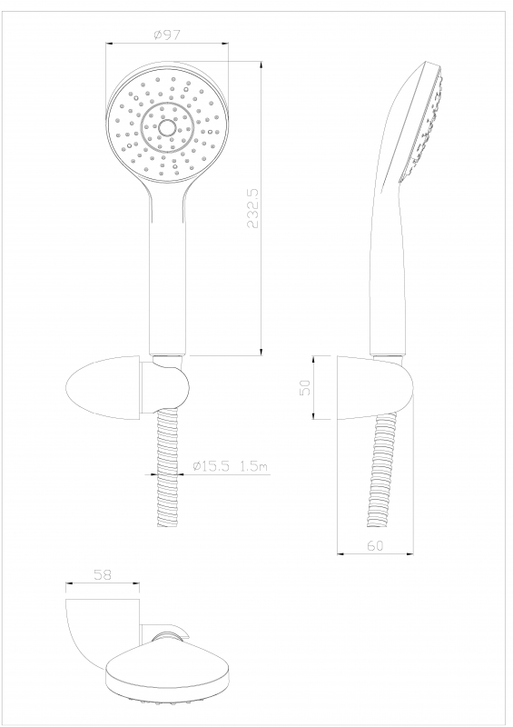 Душевой гарнитур Damixa Eclipse 914510000 Графит от магазина ЛесКонПром.ру