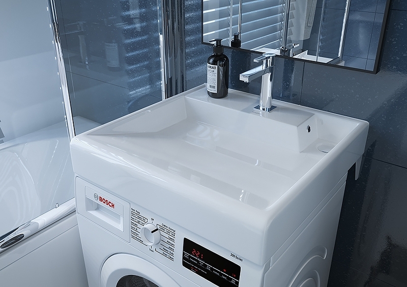 Раковина Кировит Престиж 60 на стиральную машину Белая от магазина ЛесКонПром.ру