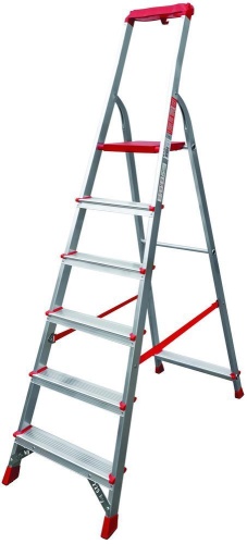 Стремянка алюминиевая профессиональная с органайзером Новая Высота 6 ступеней (арт. 3115106) от магазина ЛесКонПром.ру