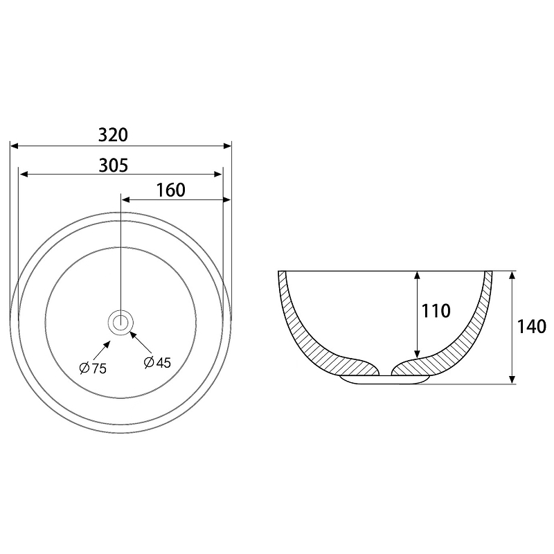 Раковина-чаша Abber Bequem 32 AC2106Regen Хамелеон от магазина ЛесКонПром.ру