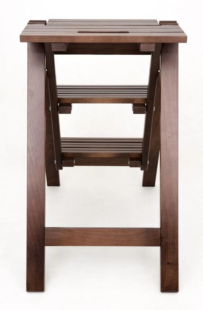 Стремянка-табурет деревянная с широкими ступенями Hoz-Block Микки 3 ступени Венге (арт. СДМТ-3В) от магазина ЛесКонПром.ру