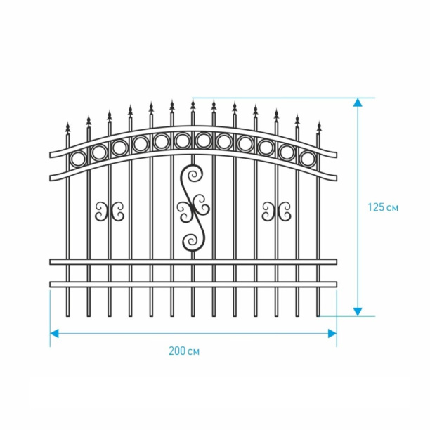 Секция ограждения Амея 1,25х2 м от магазина ЛесКонПром.ру