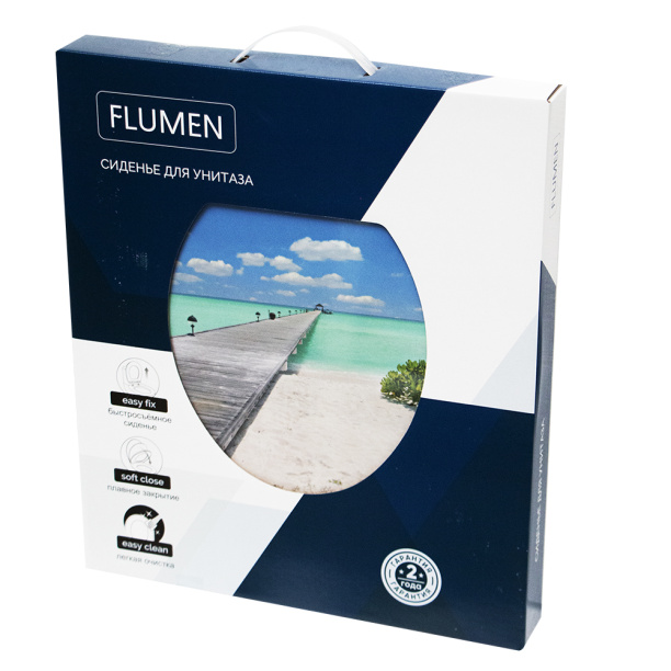 Сиденье для унитаза FLUMEN Мальдивы быстросъемное с микролифтом от магазина ЛесКонПром.ру