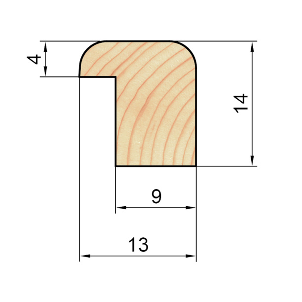 Профиль окантовочный 13х14х2100/2200 мм сосна сращенная от магазина ЛесКонПром.ру