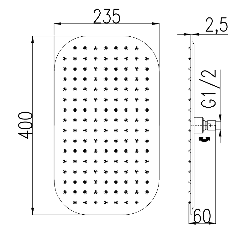 Верхний душ Rav Slezak KS0002 Хром от магазина ЛесКонПром.ру