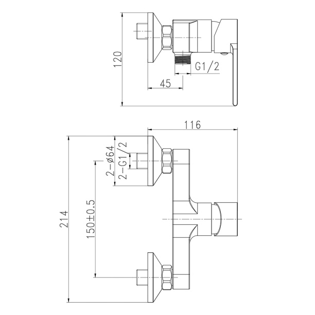 Смеситель для душа Cersanit Brasko хром от магазина ЛесКонПром.ру