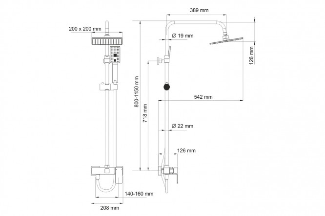 Душевой комплект WasserKRAFT 80382152 от магазина ЛесКонПром.ру