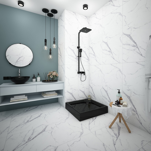 Душевой поддон FLUMEN Ems Black 80х80 см квадратный от магазина ЛесКонПром.ру