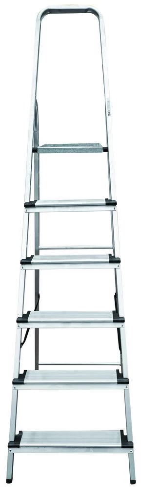 Стремянка алюминиевая с широкой ступенью Новая Высота 6 ступеней (арт. 1117106) от магазина ЛесКонПром.ру