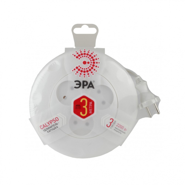 Удлинитель-катушка ЭРА 3 гнезда 3 м от магазина ЛесКонПром.ру