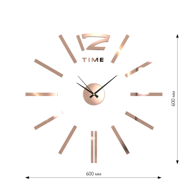 Часы-наклейки d60 см золото от магазина ЛесКонПром.ру