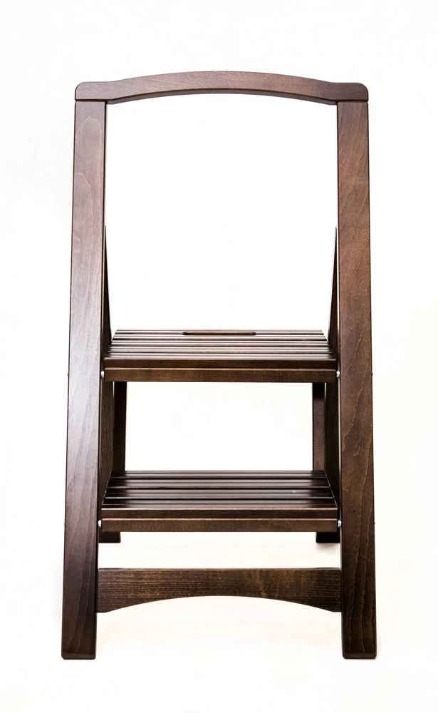 Стремянка деревянная с широкими ступенями Hoz-Block Микки 2 ступени Венге (арт. СДМ-2В) от магазина ЛесКонПром.ру