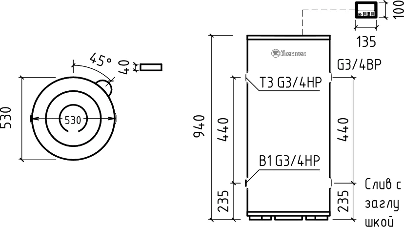 Накопительный водонагреватель Thermex Round Plus IR 150 V электрический от магазина ЛесКонПром.ру