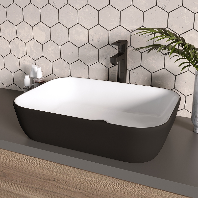 Раковина-чаша Grossman 46 GR-4041BW Белая Черная от магазина ЛесКонПром.ру