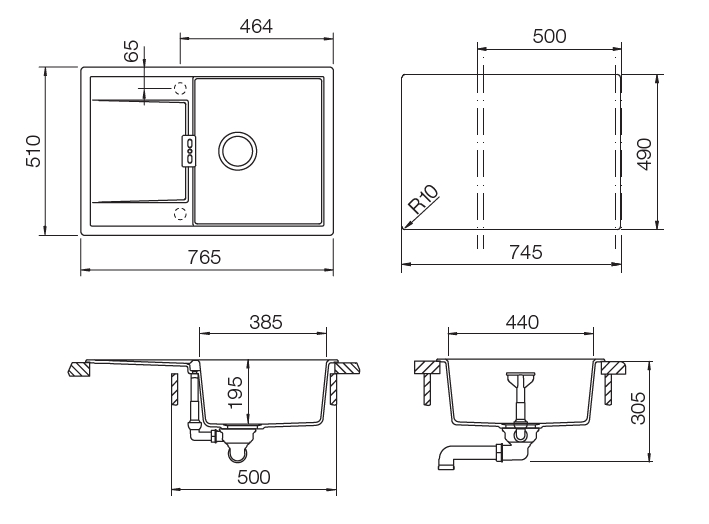 Кухонная мойка ETON 50D CRISTADUR 700830 SCHOCK от магазина ЛесКонПром.ру