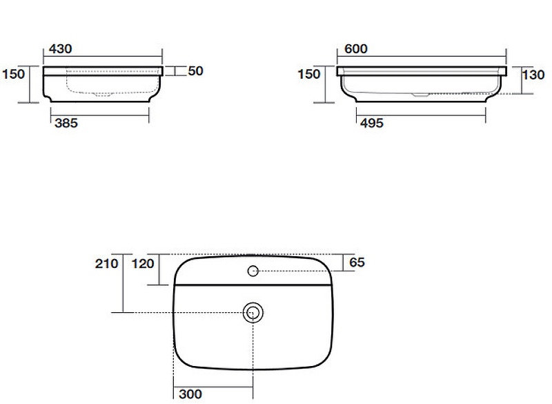 Раковина Kerasan Tribeca 60 514201*1 Белая от магазина ЛесКонПром.ру